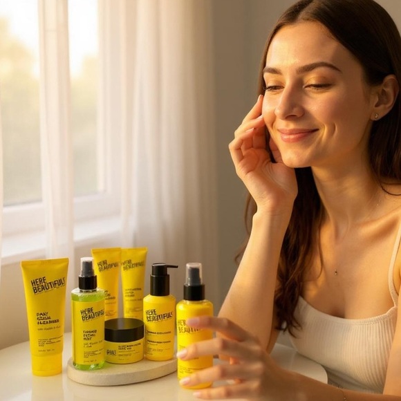 Here Beautiful Skincare Set of 6 full sizes NEW all skin type unisex men womens - Picture 1 of 7